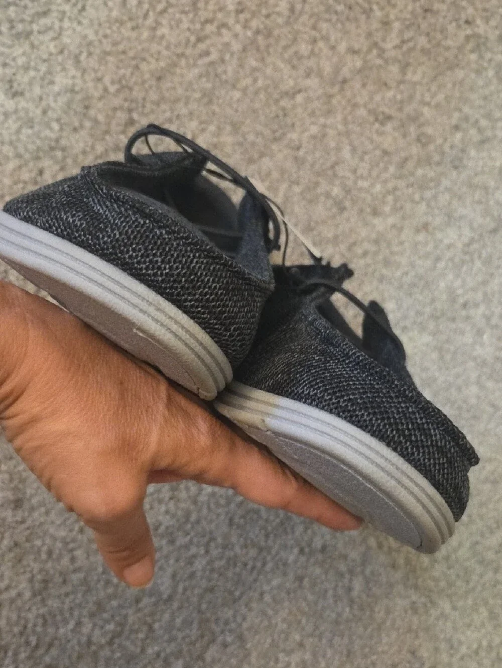 Men's Casual Knit Wally Shoes - Black Gray Knit Sneakers NWT 9.5
